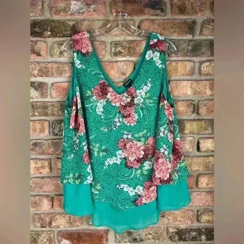 Torrid 1 green silky tank